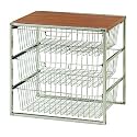 Wire 3-Drawer Low Storage Tower