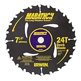 Irwin 14130 Marathon 7-1/4 inch 24 Tooth ATB Decking Saw Blade with 5/8 inch and Diamond Knockout Arbor