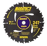 Irwin 14130 Marathon 7-1/4-Inch 24 Tooth ATB Decking Saw Blade with 5/8-Inch and Diamond Knockout Arbor