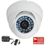 VideoSecu Day Night Vision CCTV Home Security Camera CCD Outdoor Vandal Proof 420TVL 3.6mm Wide View Angle Lens with Free Power Supply 1WX