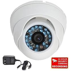 VideoSecu Day Night Vision CCTV Home Security Camera CCD Outdoor Vandal Proof 420TVL 3.6mm Wide View Angle Lens with Free Power Supply 1WX