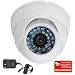 VideoSecu Day Night Vision CCTV Home Security Camera CCD Outdoor Vandal Proof 420TVL 3.6mm Wide View Angle Lens with Free Power Supply 1WX