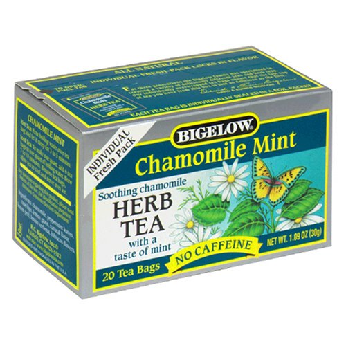 Bigelow Chamomile Mint Herbal Tea, Tea Bags, 20-Count Boxes (Pack of 12) by Bigelow