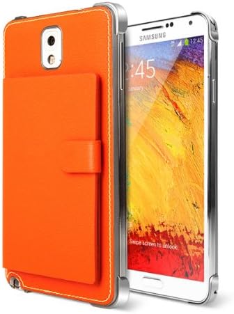 Hanton Pocket Edge Wallet Slim Back Battery Cover Case [Orange] for Samsung Galaxy Note 3 III