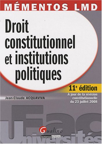 Droit constitutionnel et institutions politiques