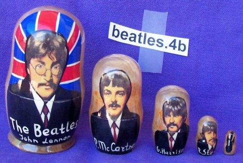 Beatles Russian Nesting Doll Hand Made 5 Pcs / 4 in * # beatles.4b