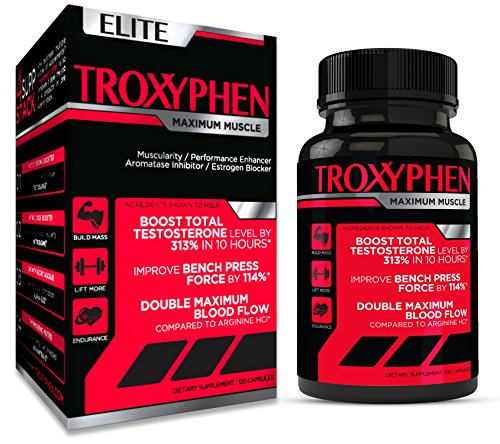 TROXYPHEN ELITE Ultimate Muscle Building Supplement | Testosterone Booster + NO2 + Growth + Energy | NEW FORMULA - GET SWOLE Available Only from truDERMA | 120 Capsules - 30 Day Supply