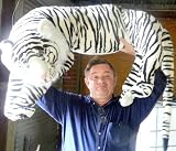 GIANT WHITE TIGER 46 STUFFED REALISTIC SIBERIAN JUNGLE PLUSH BIG STUFFED ANIMAL - 46 Body and 36 Tail - Very Squishy-Soft