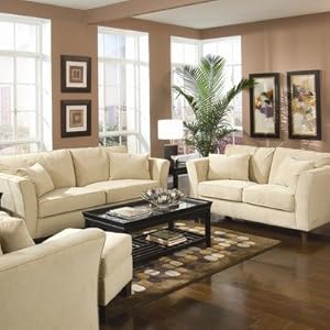 Living Room Furniture Decoration on Cumberland Grove 3 Piece Velvet Living Room Set Furniture Decor