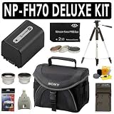 Deluxe NP-FH70 Battery Pack Accessory Kit for Sony Handycam Camcorders