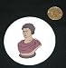 3 button / pin printed with man, greece, ancient, sculpture, bust, europe, statue, culture