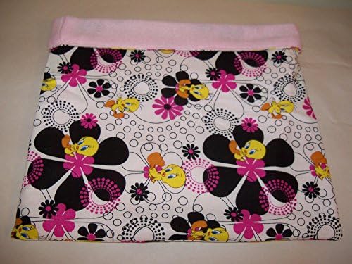 Tweety Bird Print XL Fleece/Cotton Guinea Pig Pouch Bag Cozy Bed Snuggle Ferret Rat 11" x 11''