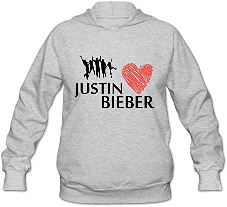 Boro Lin Women's Love Justin Bieber Hooded Size M Ash