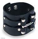 Men's leather bracelet, 'Power of Life'