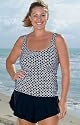 Beach Belle&reg; Geo Fusion Plus Size Scoop Neck Tankini Top - Plus Size Swimwear Plus Size Swimsuit