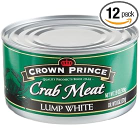 Crown Prince Crab Meat, Lump White, 13-Ounce Tins (Pack of 12) by Crown Prince