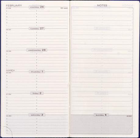 Exacompta 2010 Space 17 Plain Edge Weekly Pocket Refill