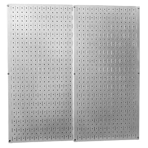 Click to read our review of Garage Pegboard: Wall Control 30-P-3232GV Galvanized Steel Pegboard Pack