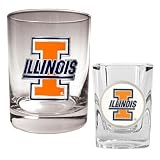 Illinois Fighting Illini NCAA Rocks Glass And Shot Glass Set