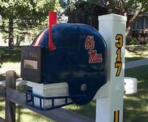 Mississippi (Ole Miss) Rebels Helmet Style Mailbox
