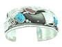 By Artist: M.Thomas Jr. Beautiful! Genuine Navajo Sterling-silver Bear Claw Turquoise Men's Women's Bracelet