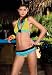 2PC Halter Top Bikini Swimsuit with Ruffled Trimmed Bottom