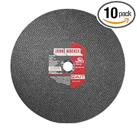SAIT 24031 12-Inch x 3 32-Inch x 1-Inch 5100 Max RPM Type 1 IronWorker Chop Saw Wheel - 10... by SAIT