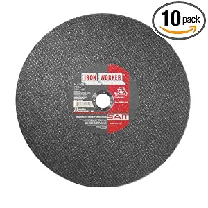 SAIT 24031 12-Inch x 3 32-Inch x 1-Inch 5100 Max RPM Type 1 IronWorker Chop Saw Wheel - 10... by SAIT
