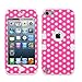 Thousand Eight(TM) iPod Touch 5 (5th Generation) Hard Plastic Dual Layer Tough Shield Heavy Duty Protective Case + [Free Touch Screen Stylus] (TUFF case Dots(Pink/White)/White)