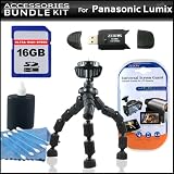 Accessory Kit For The Panasonic Lumix DMC-LX5 Digital Camera Includes 16GB High Speed SD Memory Card + High Speed 2.0 USB SD Card Reader + Gripster Tripod + LCD Clear Screen Protectors + More