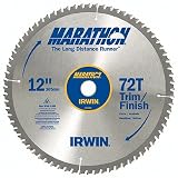 Irwin 14082 Marathon 12-Inch 72 Tooth ATB Thin Kerf Crosscutting Saw Blade with 1-Inch Arbor