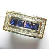 14K Sapphire and Diamond Man's Ring