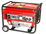 'Silent Power' Electric Start 3500 Watt Emergency and Jobsite Power Generator with Wheel Kit - 6.5 HP - EPA/CARB