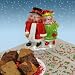 Metallic Snowmen Cookie Jar With Assorted Brownies