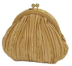 Satin Pleats Clutchs, Beaded Frame, Evening Bag - Miriam (71 98187)