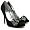 Satin Style Stiletto Heel Diamante Bow Court Shoes Black US Sz 7