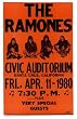 Ramones (Civic Auditorium) Music Poster Print - 14x22
