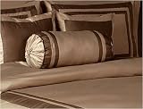 Taupe and Chocolate Hotel Spa Collection Neckroll Bolster Pillow