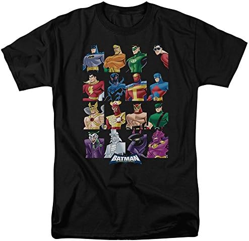 Superman Tees Men's Batman Bb/Cast Of Characters Tee Black SM