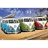 VW Campers Bus Surfing Art Print Poster - 24x36 Poster Print, 36x24