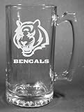 NFL Cincinnati Bengals Laser Etched 27oz Glass Beer Mug