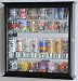 Shot Glasses Display Case Holder Cabinet Wall Rack w/ Mirror Backed and 4 Glass Shelves -Black