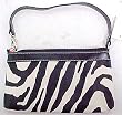 Black / Off White Zebra Striped Evening Bag BlackTrim