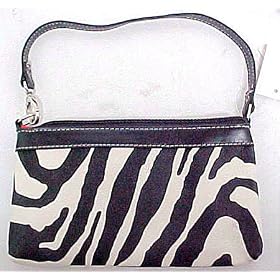 Black White Zebra Striped Evening Bag BlackTrim
