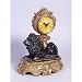 Desk clock lion theme painted resin body 11.3 inch tall roman numerals