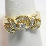 14K Diamond Wedding Set