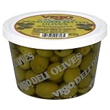Vigo Seasoned Pitted Green Olive, 8-Ounce Containers (Case of 6)