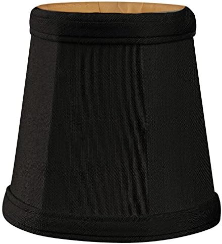 (6 Pack) Royal Designs 4" Empire Chandelier Lamp Shade, Black 3 x 4.25 x 4.25 (CS-102BLK/GL-6)