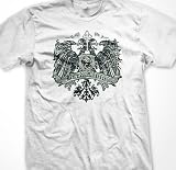 Hard Livin Two Headed Eagle Crest T-shirt, Mens Motorcycle T-shirts