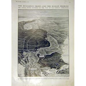 Bulgaria Balkan Map Ww1 War Serbia Soldiers 1915